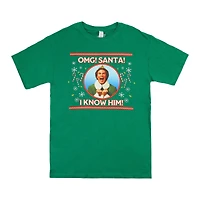 Elf™ OMG! Santa! Green Adult Crew Neck T-Shirt