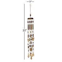 33" Gold Metal Charmed Hearts Coastal Windchime