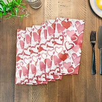 Heart Cluster Pattern 10" x 10" Cotton Twill Napkin