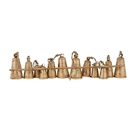 Brass Metal Bohemian Decorative Cow Bell, 48" x 5" x 28"