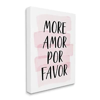 Stupell Industries More Amor Por Favor Phrase Pink Highlight Canvas Wall Art