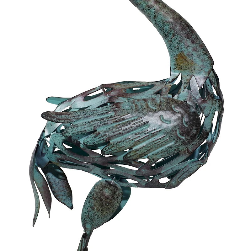 Set of 2 Green Metal Coastal Garden Sculpture, 40", 38"