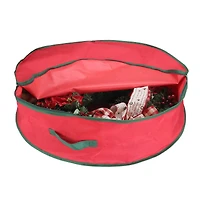 3ft. Red & Green Christmas Wreath Storage Bag