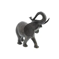 12" Gray Eclectic Elephant Sculpture