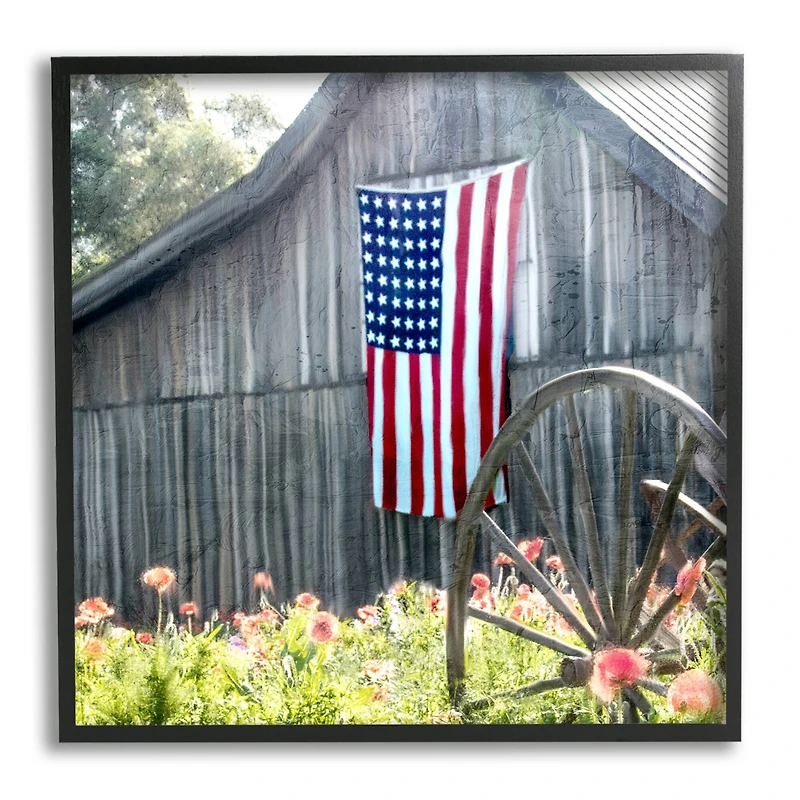 Stupell Industries Americana Barn Floral Farmland Framed Giclee Art