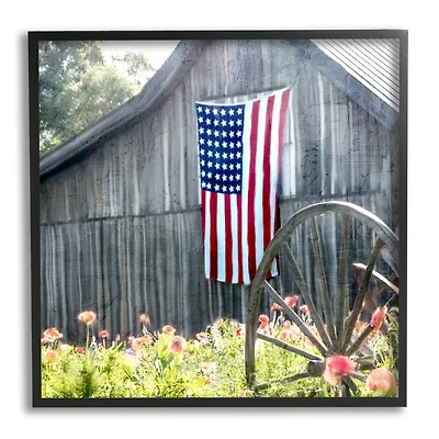 Stupell Industries Americana Barn Floral Farmland Framed Giclee Art