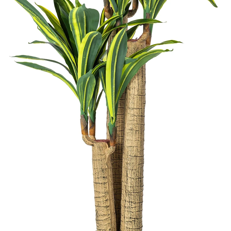 4.3ft. Potted Artificial Green & Yellow Dracaena Tree