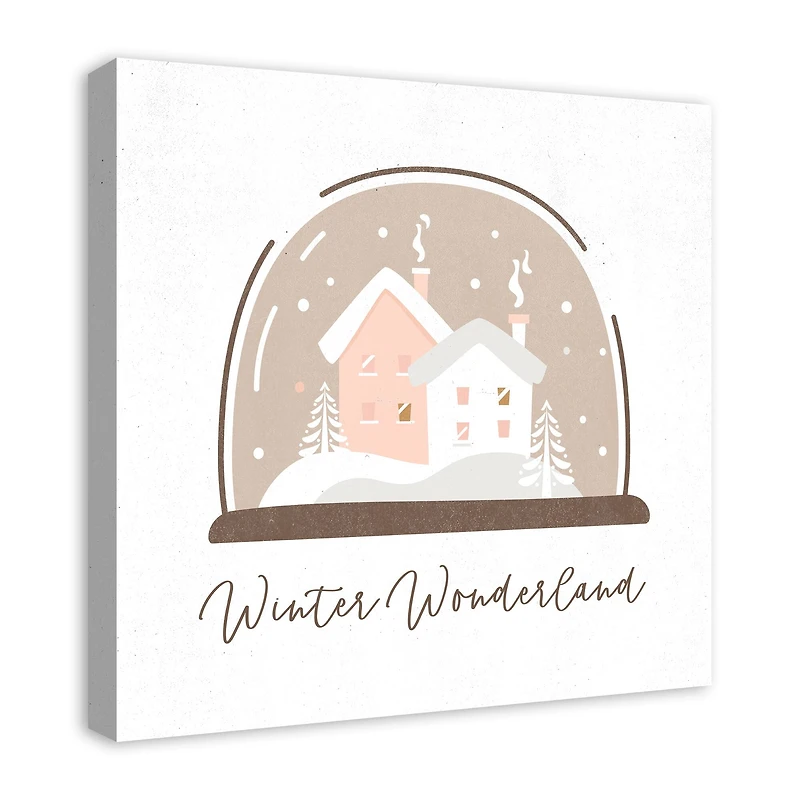 Winter Wonderland Snow Globe 24x24 Canvas Wall Art