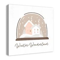 Winter Wonderland Snow Globe 24x24 Canvas Wall Art