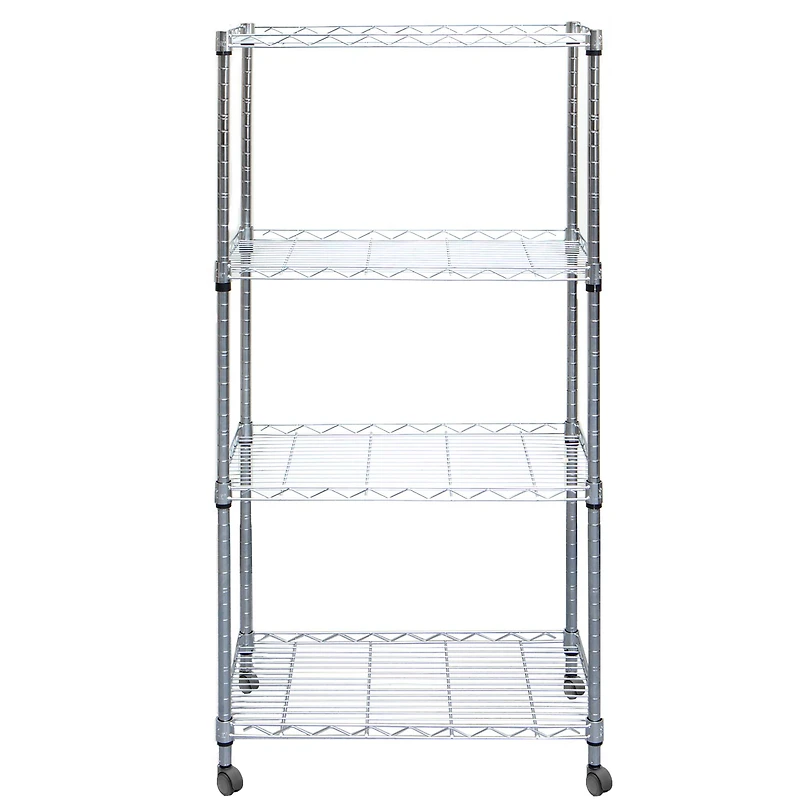 Mind Reader Adjustable 4-Tier Metal Storage Rack with Wheels
