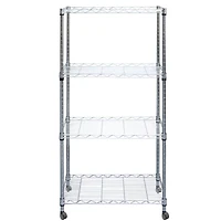 Mind Reader Adjustable 4-Tier Metal Storage Rack with Wheels