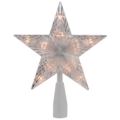 7.5" Clear & White 5-Point Star Tree Topper
