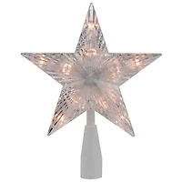 7.5" Clear & White 5-Point Star Tree Topper