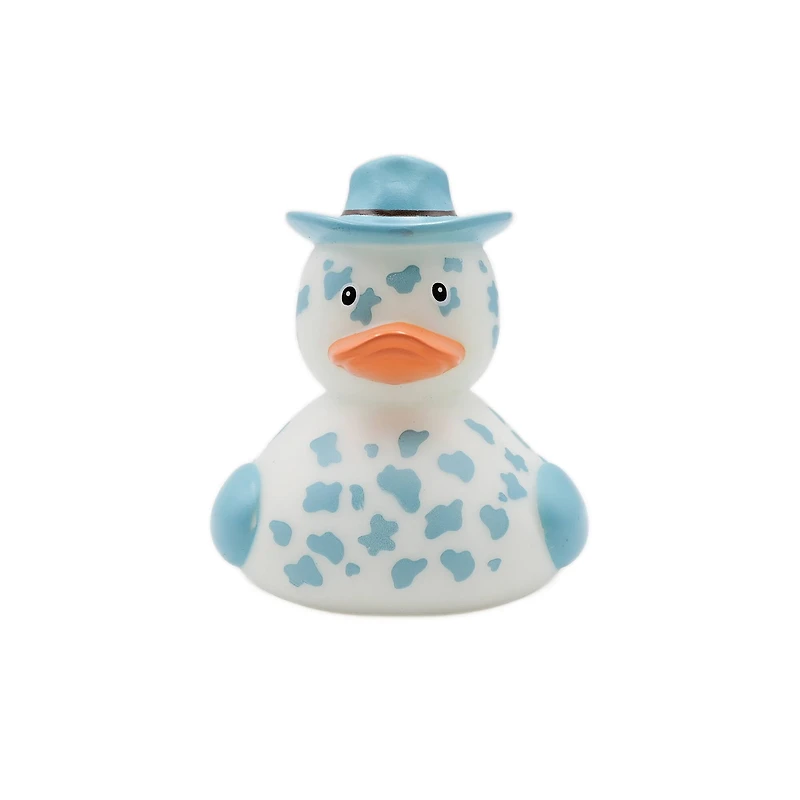 Assorted 4" Cow Print Rubber Duck with Hat, 1pc. by Fab Finds