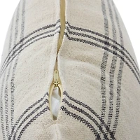 Hello Honey® 20'' Square Gray Plaid Cotton Pillow Cover