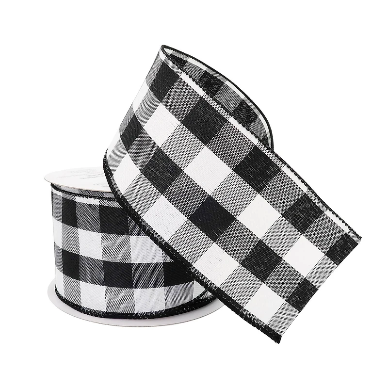 2.5" x 8.3yd. Wired Gingham Ribbon by Celebrate It™ Décor