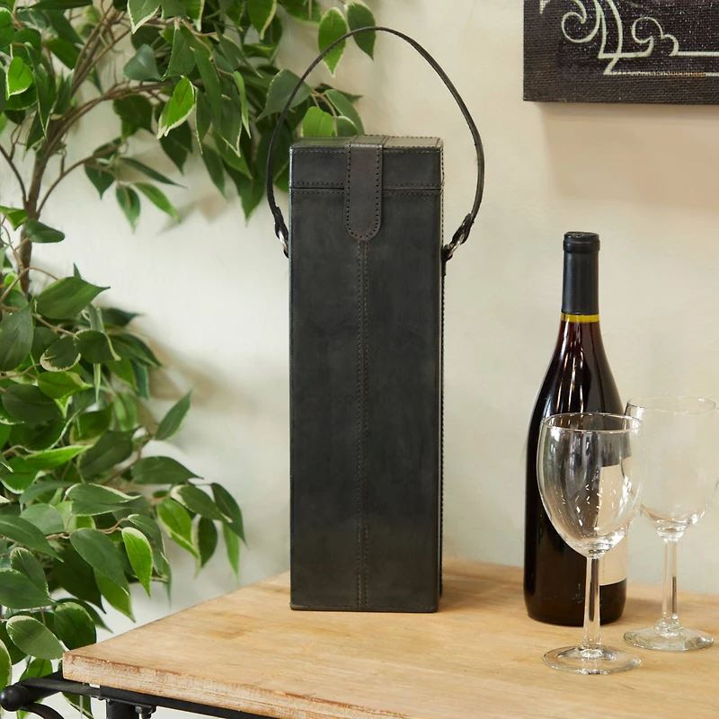 Blue Modern Wine Holder, 5" x 5" x 19"