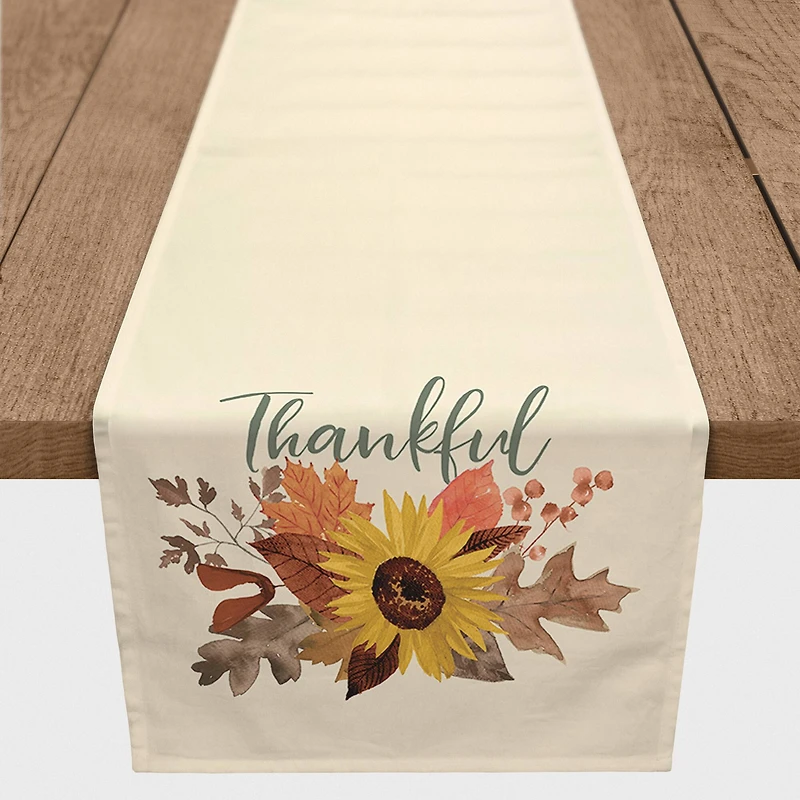 90" Thankful Sunflower Table Runner