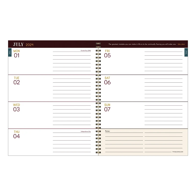 TF Publishing 2024 - 2025 Merlot Large Spiral Planner