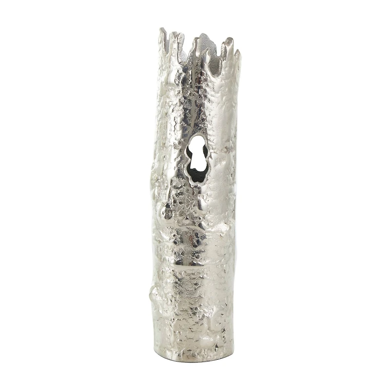 CosmoLiving by Cosmopolitan Silver Aluminum Tree Trunk Inspired Vase Set