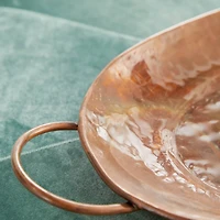 Copper Metal Rustic Tray Set