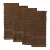 DII® Solid Brown Waffle Terry Dishtowel, 4ct.
