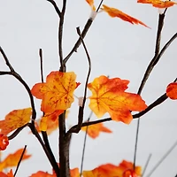 5ft. Pre-Lit Minimalist Autumn Maple Artificial Fall Tree with 96 LED Warm White & Orange Pumpkin Shaped Lights