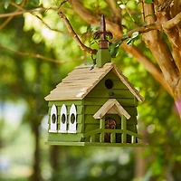 Glitzhome® 11" Oversized Distressed Wood Church Birdhouse