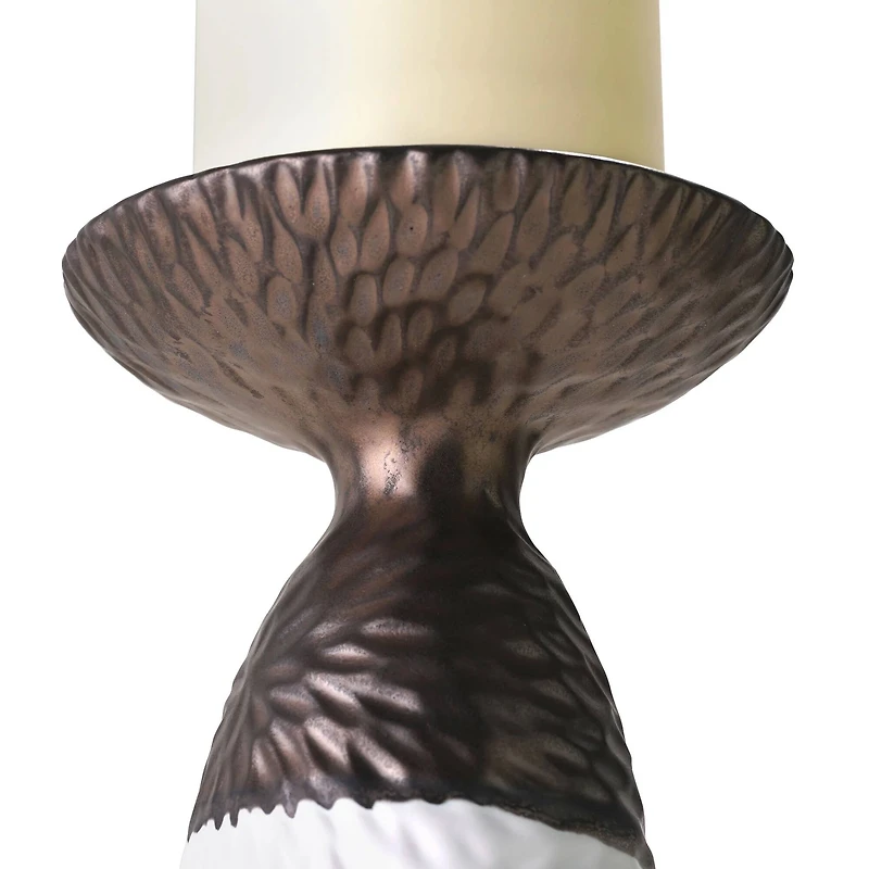 American Art Decor Twin Crucibles 2-Piece Table Top Candle Holder Set in - 15.25" x 4.5