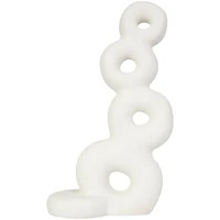 18" White Abstract Stacked Circle Ring Sculpture