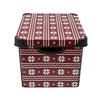 Simplify Holiday Sweater Print Storage Tote Bin