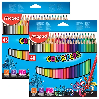 Maped® Color'Peps Triangular Colored Pencils, 2 Packs of 48