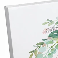 Happy Easter Floral Wreath 16" x 16" Canvas Wall Art