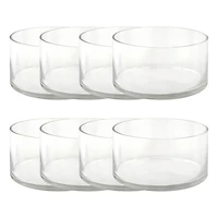 8 Pack: 3.75" Clear Short Glass Cylinder Vase by Ashland®