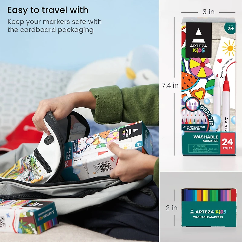 Arteza® Kids Washable Markers with Dual Tips, 24 ct.