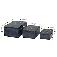 Black Marble Modern Boxes, 3ct.