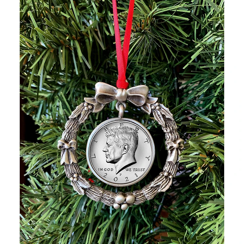 JFK 2021 Half Dollar Wreath Ornament