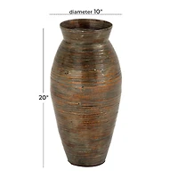 Brown Bamboo Traditional Vase, 20" x 10" x 10"