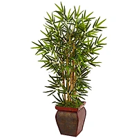 3.5ft. Bamboo Tree In Wooden Decorative Planter