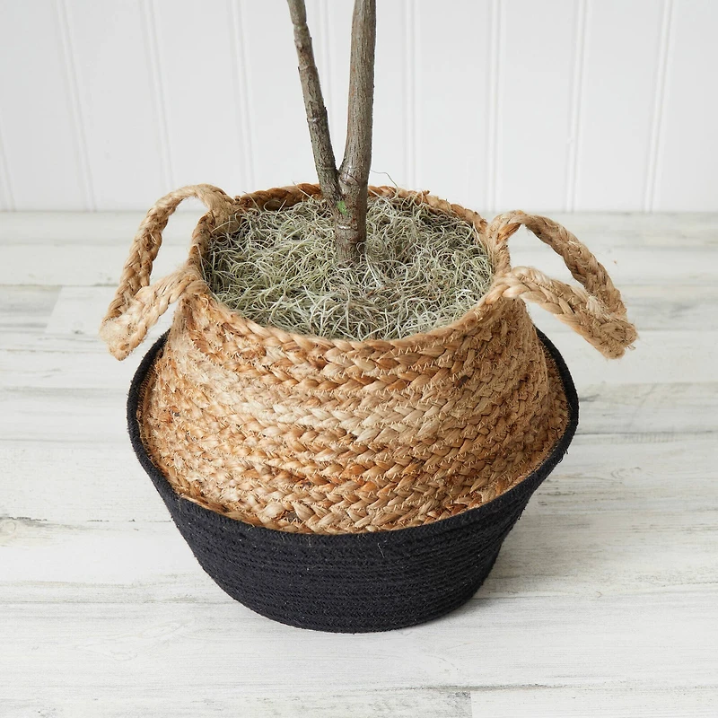 3ft. Artificial Fiddle Leaf Fig Tree With Handmade Cotton & Jute Woven Basket DIY Kit