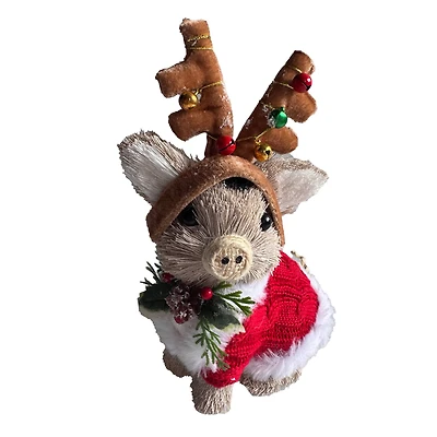 7.5" Reindeer Piggy in Sweater Natural Décor by Ashland®
