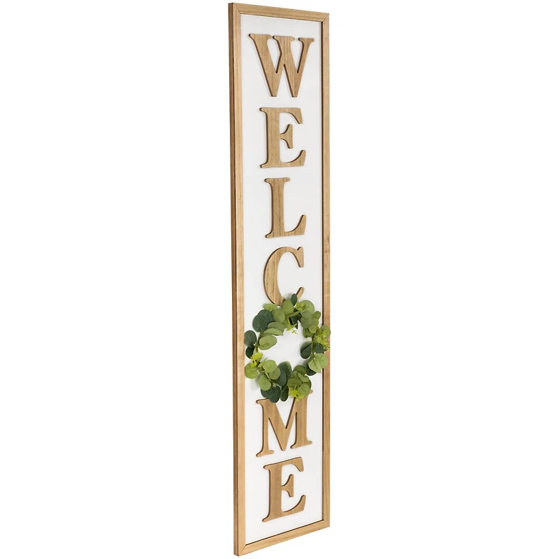 40" Welcome Wooden Framed Outdoor Porch Sign