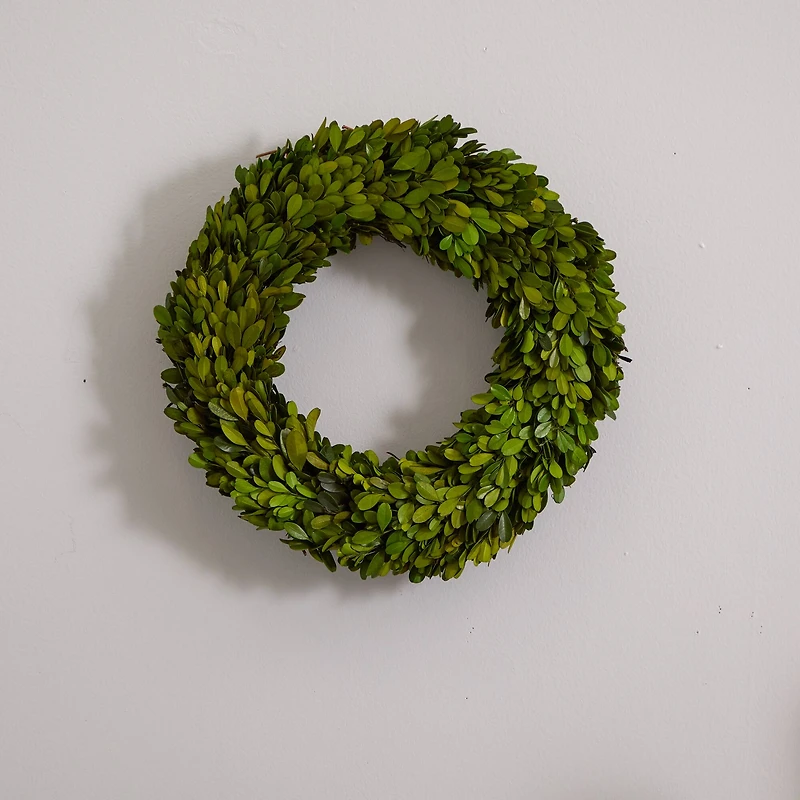 14'' Green Preserved Boxwood Wreath