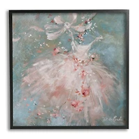 Stupell Industries Abstract Pink Country Dress Dancing Farmhouse Florals Framed Wall Art