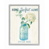 Stupell Industries Home Sweet Home Bouquet in Blue Jar Framed Wall Art