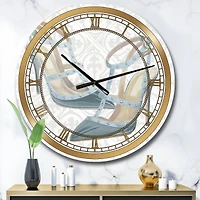 Designart 'Glam Cosmetics Blue Shoes Glam Wall Clock