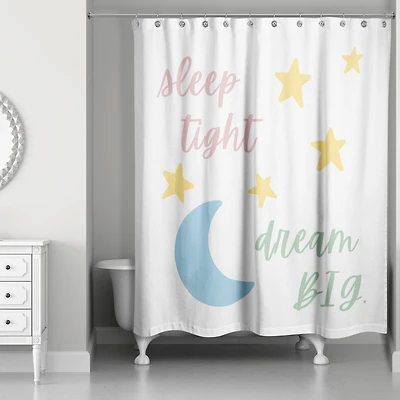 Sleep Tight Dream Big Distress 71" x 74" Shower Curtain