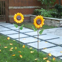 Glitzhome® 42" Fall Sunflower Metal Yard Stake