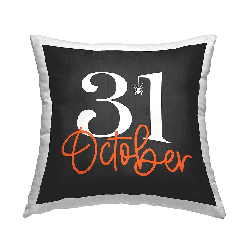 Stupell Industries 31 October Halloween Spider Throw Pillow