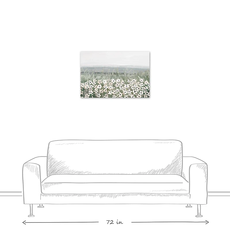 Flowers In The Grass 30" x 20" Canvas Wall Art